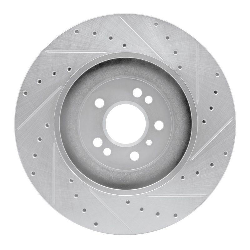 Mercedes-Benz ML550 Brake Rotor (1) - Front Left - R1 Concepts - Drilled & Slotted - Silver - `06-`12